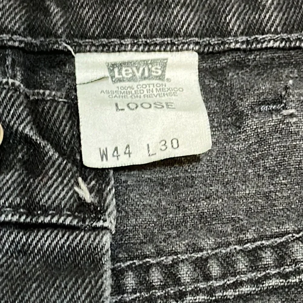 Vintage Levi’s 545 Orange Tab Distressed Black Wash - Size 44x30